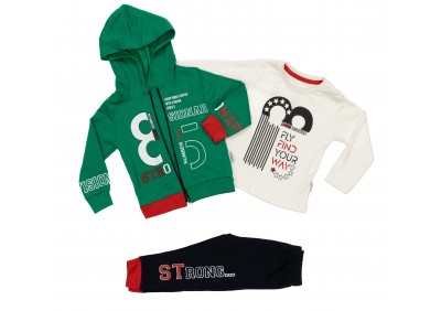 COMPLEU VATUIT, 3 PIESE, 9-24 LUNI, KIDEX 45004 VERDE COMPLEU VATUIT, 3 PIESE, 9-24 LUNI, KIDEX 45004 VERDE