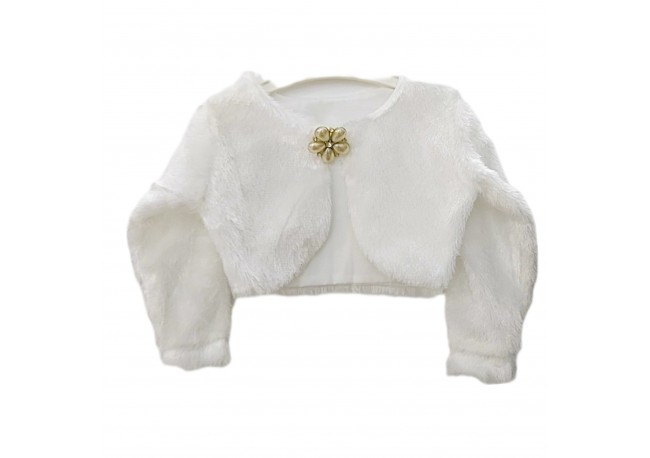VESTA BLANA ALBA, Bolero elegant din blanita, pentru fetite VESTA BLANA ALBA, Bolero elegant din blanita, pentru fetite
