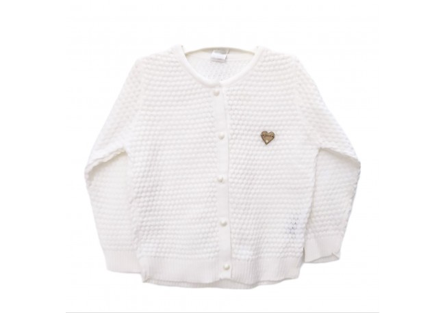 PULOVER FATA NASTURI ALBI, Cardigan texturat fetite, cu nasturi PULOVER FATA NASTURI ALBI, Cardigan texturat fetite, cu nasturi