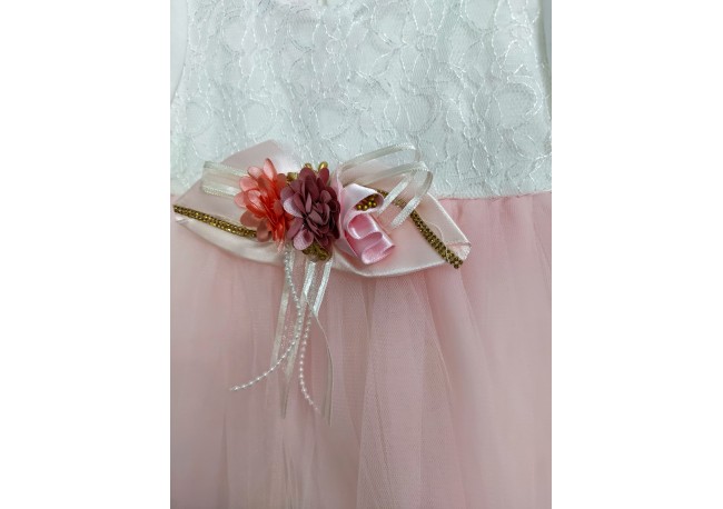 ROCHIE TULLE ROZ PAL CU BENTITA COD 409, Rochita eleganta , cu maneca lunga, din bumbac, cu bentita asortata si fusta din tulle fin ROCHIE TULLE ROZ PAL CU BENTITA COD 409, Rochita eleganta , cu maneca lunga, din bumbac, cu bentita asortata si fusta din tulle fin