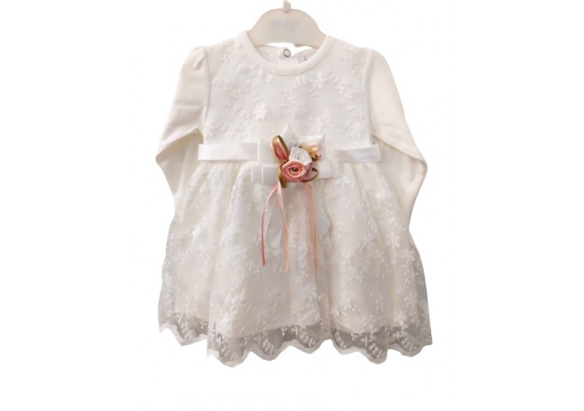ROCHIE TULLE FLORICELE COD 252, Rochita eleganta, din bumbac, cu maneca lunga, dantela cu floricele ROCHIE TULLE FLORICELE COD 252, Rochita eleganta, din bumbac, cu maneca lunga, dantela cu floricele