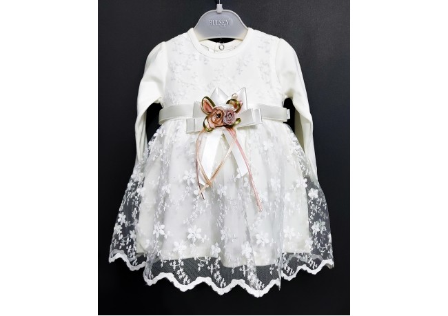 ROCHIE TULLE FLORICELE COD 252, Rochita eleganta, din bumbac, cu maneca lunga, dantela cu floricele ROCHIE TULLE FLORICELE COD 252, Rochita eleganta, din bumbac, cu maneca lunga, dantela cu floricele