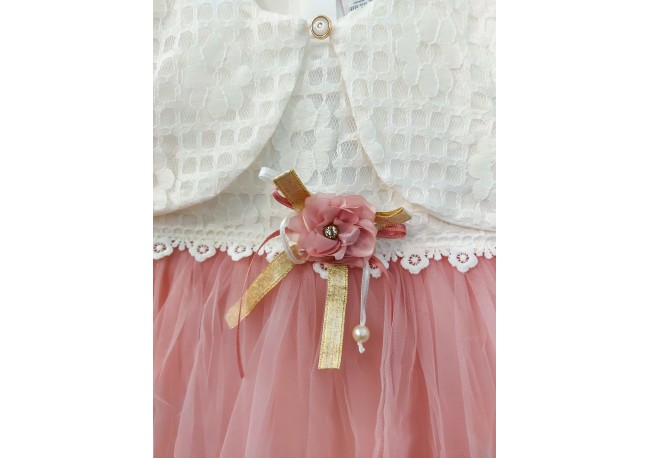 ROCHIE TULLE ROZ INCHIS CU BOLERO COD 464, Rochita eleganta , cu maneca lunga, din bumbac, cu bolero din dantela si fusta din tulle fin ROCHIE TULLE ROZ INCHIS CU BOLERO COD 464, Rochita eleganta , cu maneca lunga, din bumbac, cu bolero din dantela si fusta din tulle fin