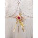 ROCHIE TULLE ALB CU BOLERO COD 469, Rochita eleganta , cu maneca lunga, din bumbac, cu bolero din dantela si fusta din tulle fin ROCHIE TULLE ALB CU BOLERO COD 469, Rochita eleganta , cu maneca lunga, din bumbac, cu bolero din dantela si fusta din tulle fin