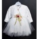 ROCHIE TULLE ALB CU BOLERO COD 469, Rochita eleganta , cu maneca lunga, din bumbac, cu bolero din dantela si fusta din tulle fin ROCHIE TULLE ALB CU BOLERO COD 469, Rochita eleganta , cu maneca lunga, din bumbac, cu bolero din dantela si fusta din tulle fin