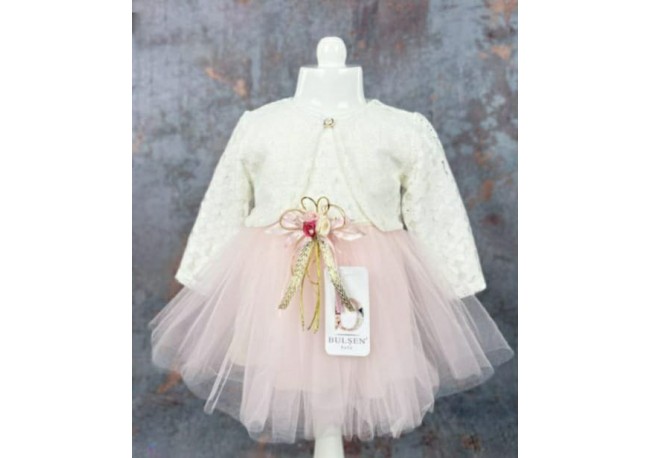 ROCHIE TULLE ROZ PAL CU BOLERO COD 469, Rochita eleganta , cu maneca lunga, din bumbac, cu bolero din dantela si fusta din tulle fin ROCHIE TULLE ROZ PAL CU BOLERO COD 469, Rochita eleganta , cu maneca lunga, din bumbac, cu bolero din dantela si fusta din tulle fin