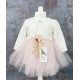 ROCHIE TULLE ROZ PAL CU BOLERO COD 469, Rochita eleganta , cu maneca lunga, din bumbac, cu bolero din dantela si fusta din tulle fin ROCHIE TULLE ROZ PAL CU BOLERO COD 469, Rochita eleganta , cu maneca lunga, din bumbac, cu bolero din dantela si fusta din tulle fin