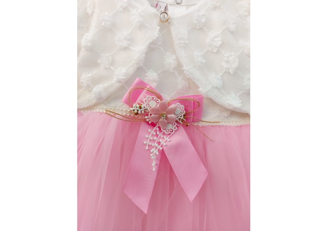 ROCHIE TULLE ROZ CU BOLERO PLASA COD 481, Rochita eleganta , cu maneca lunga, din bumbac, cu bolero din dantela si fusta din tulle fin ROCHIE TULLE ROZ CU BOLERO PLASA COD 481, Rochita eleganta , cu maneca lunga, din bumbac, cu bolero din dantela si fusta din tulle fin