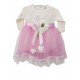 ROCHIE TULLE ROZ, Rochita eleganta, din bumbac, cu maneca lunga, dantela si tulle fin ROCHIE TULLE ROZ, Rochita eleganta, din bumbac, cu maneca lunga, dantela si tulle fin